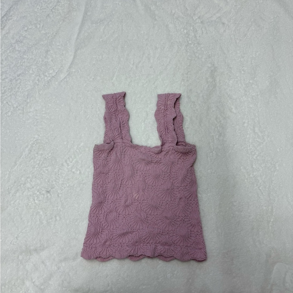 Free People Mauve Textured Tank Top